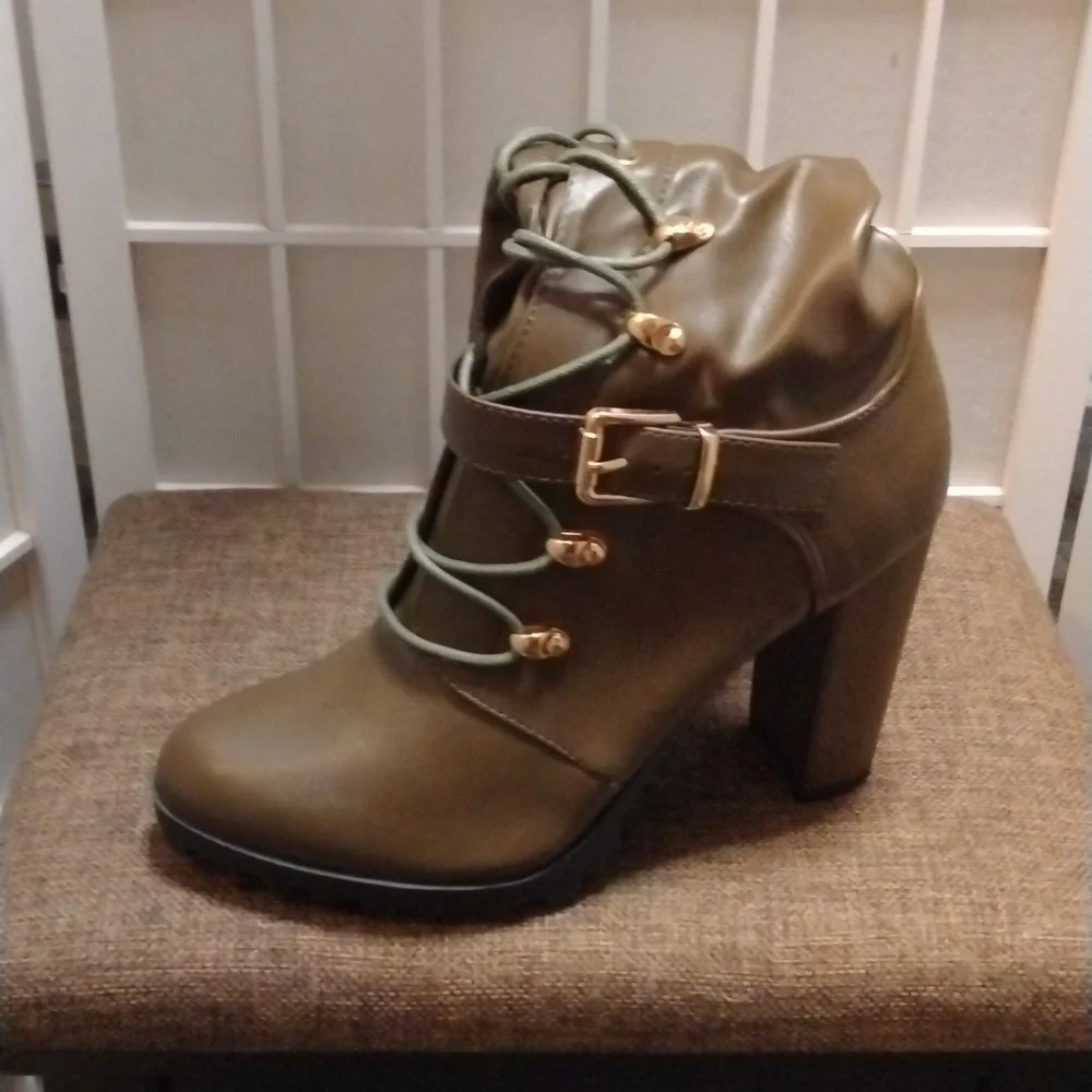 Olive Lace-Up Over-the-Knee Thigh High Boots